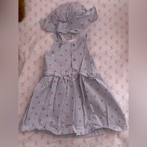 Striped Blue and Red Kids Nautical Dress